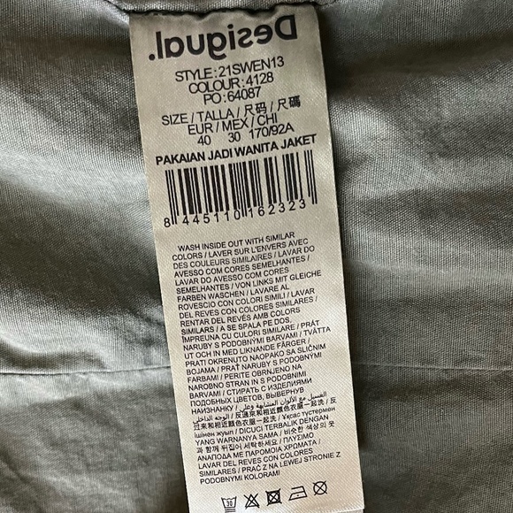 DESIGUAL | Camoasis Khaki Floral Parka Jacket SS21 Style 21SWEN13 | Size Medium - Picture 13 of 15